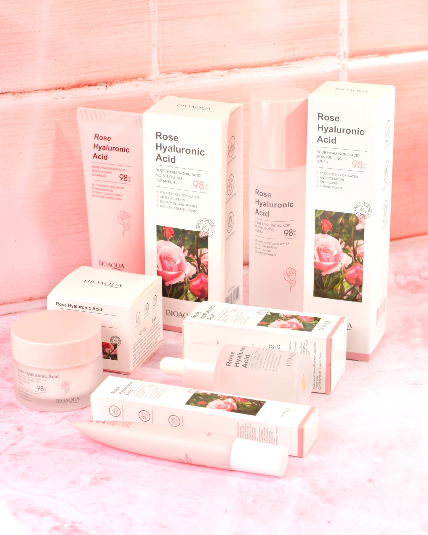 Eterna Glow by BioAqua® - Kit de Cremas Rosas y Ácido Hialurónico