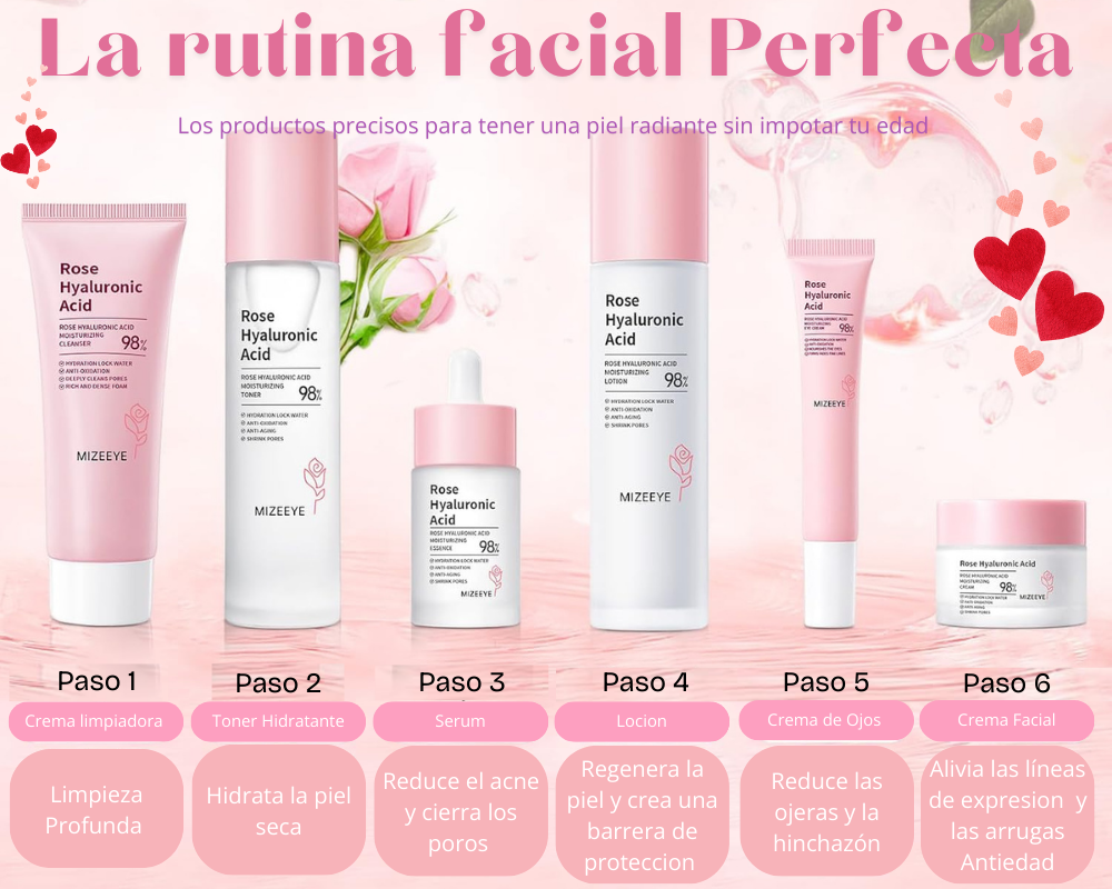 Eterna Glow by BioAqua® - Kit de Cremas Rosas y Ácido Hialurónico