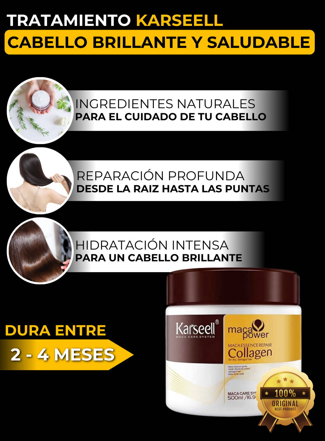 KARSEELL® Mascarilla de Colageno para el Cabello